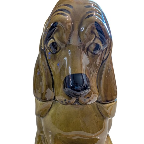 Vintage Basset Hound Dog Cookie Jar Glossy Ceramic Doranne of California 1950s - Picture 8 of 16